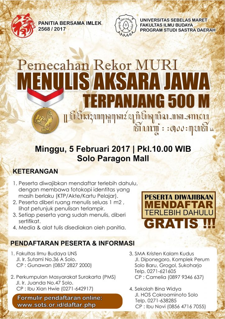 UNS Will Break MURI Record for the Longest Javanese Script Writing