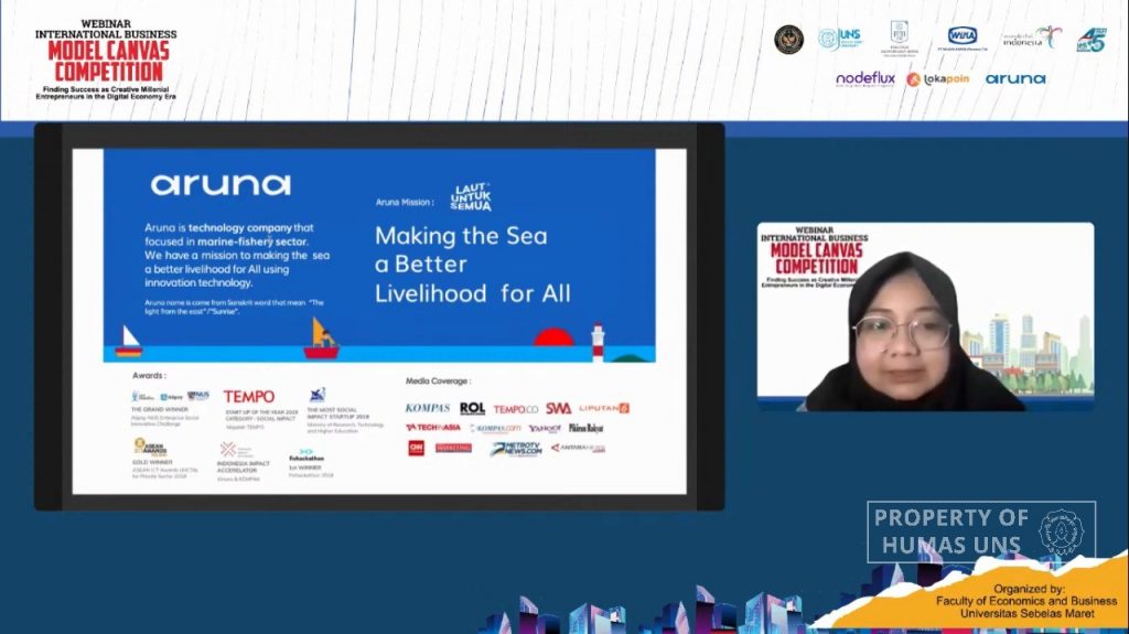 FEB UNS Invited Inspirative Businessmen in Business Model Canvas Competition International Webinar