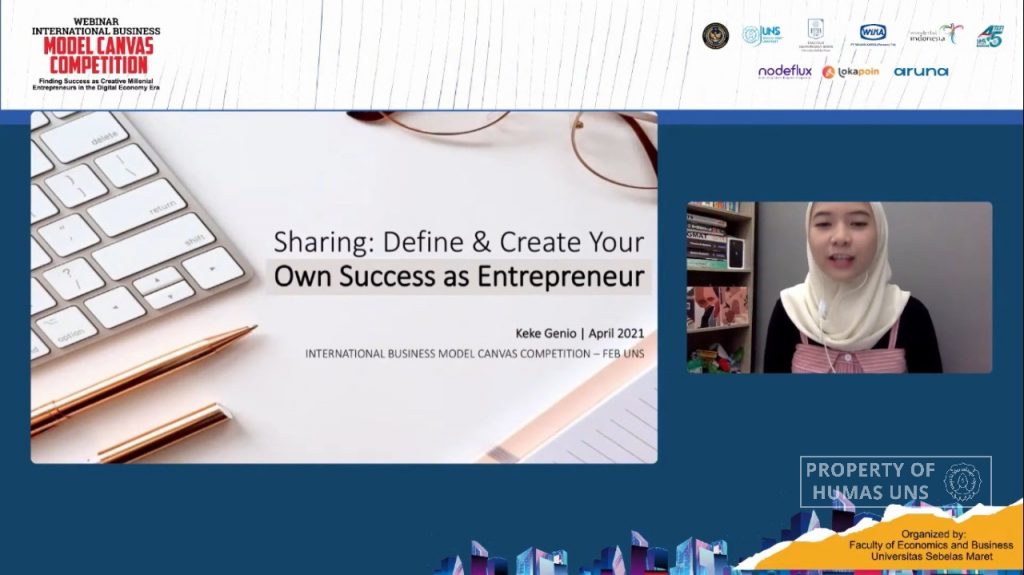 FEB UNS Invited Inspirative Businessmen in Business Model Canvas Competition International Webinar