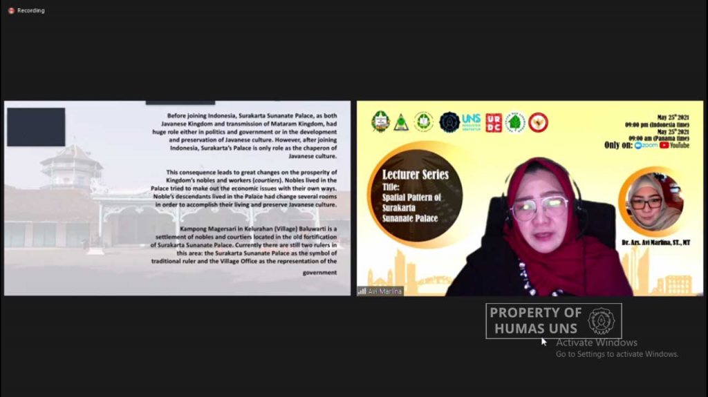 UNS Master in Architecture Study Program Collaborate with the Indonesia Embassy for Panama in a Webinar