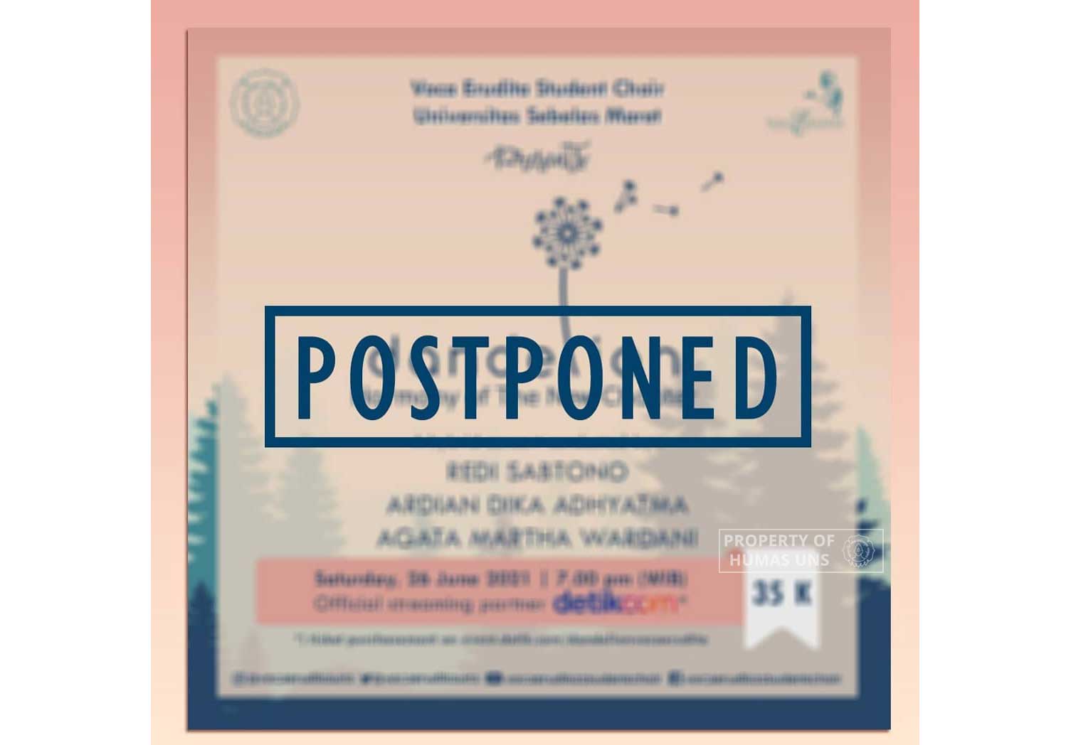 Campus Activity Limitation: Voca Erudita Dandelion Concert is Postponed