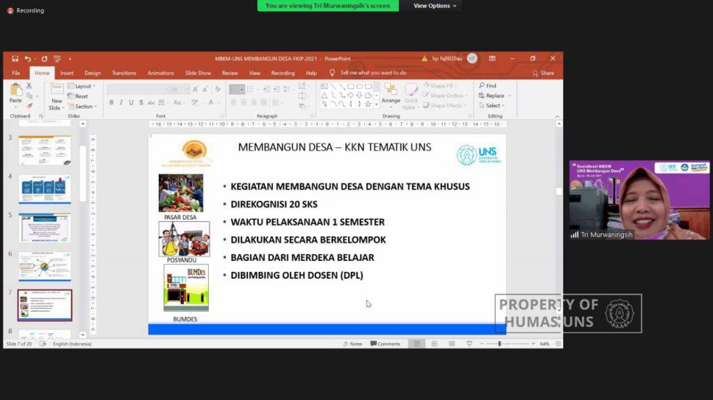MBKM FKIP UNS Socialization on UNS MBKM Village Development: The Answer to Student’s Restlessness