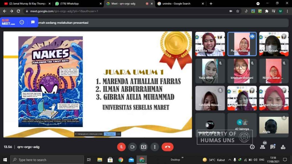 Three FISIP UNS Students Won the 1st Place in National Poster Competition