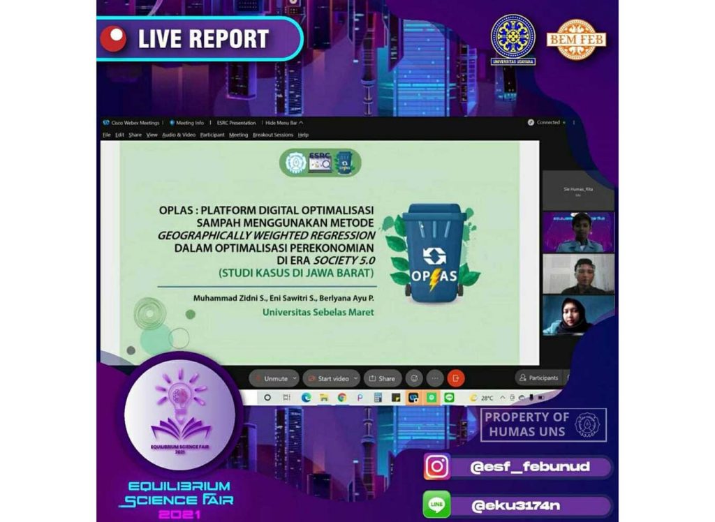 Designing the Platform for Wate Management, FMIPA UNS Student Won 3rd Position in ESF 2021 Unud