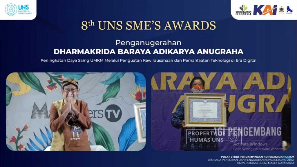 The Eleven MSME Developers are Awarded the 8th UNS SME’s Awards 2021