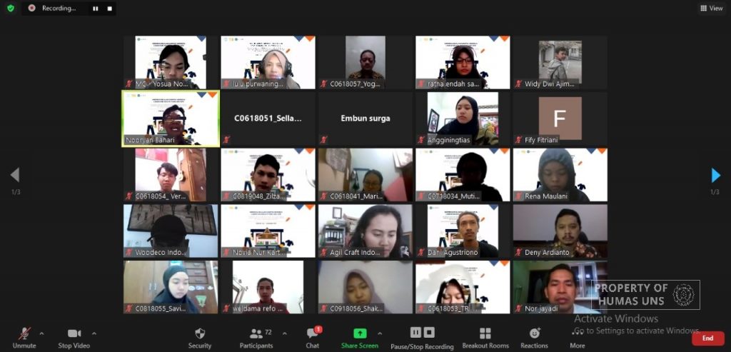 FSRD UNS Held Learning Webinar Series on and Workshop with DUDI