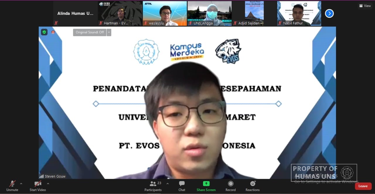 UNS Signed a Collaboration with PT. Evos Esports Indonesia