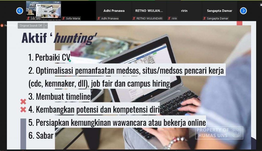 Virtual Prejob Training, CDC Psychologist: Active Job Hunting