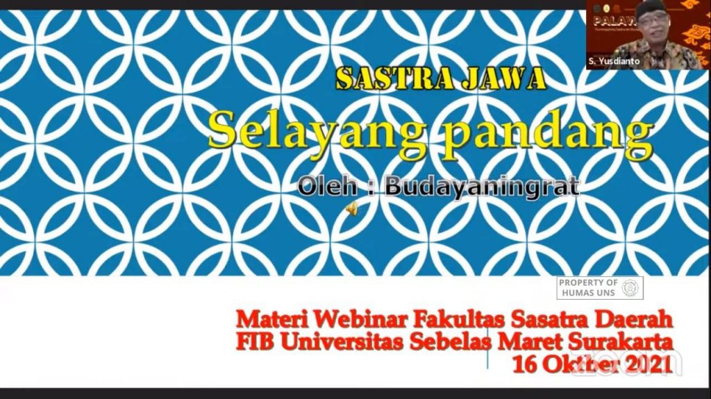 HMP Pandawa UNS Raises the Topic of Javanese Literature Development in Modernization through a Cultural Webinar