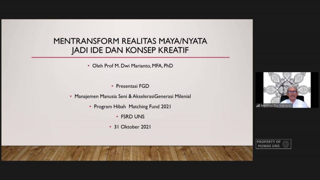 FSRD UNS Hosted FGD in Art Man Management and Millennial Generation Acceleration