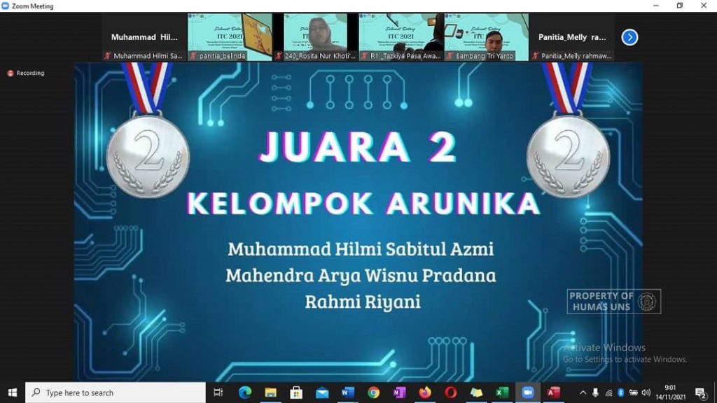 IT-Based Learning Media Innovation from Arunika Team UNS Won 2nd Prize in ITC 2021