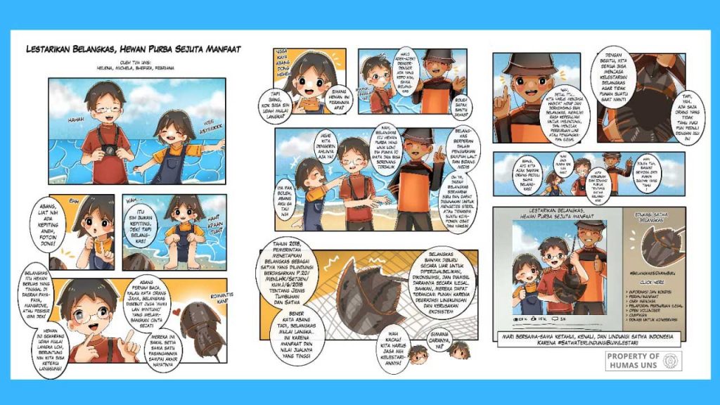 Promoting Horseshoe Crab Conservation through Comic: FMIPA UNS Students Won 1st Prize in INFEST 2021