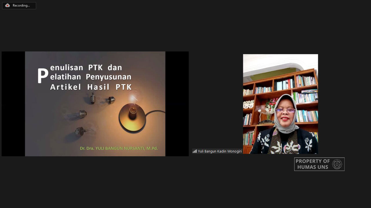 FKIP UNS Journal Management Unit Held Webinar on PTK Training and Publication
