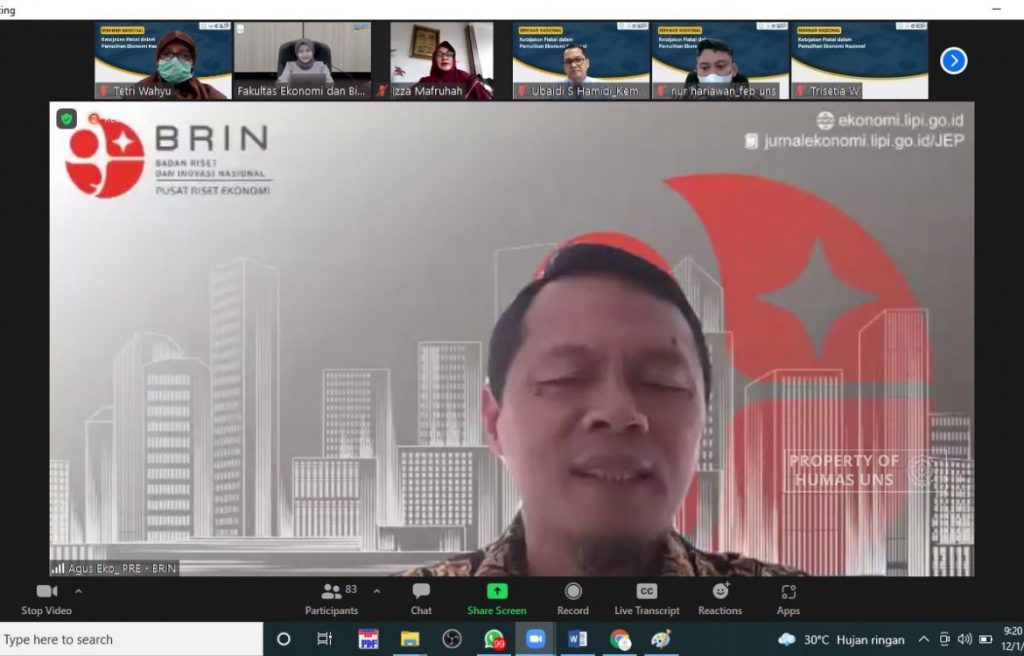 Discuss Fiscal Policy in National Economic Recovery, FEB UNS Held Webinar