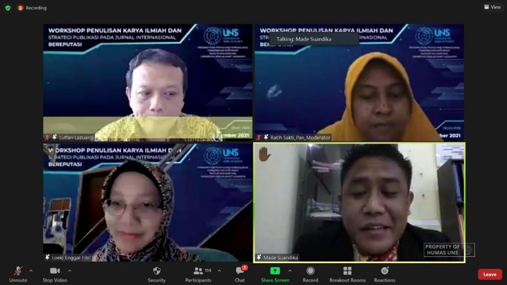 Master and Doctoral Program PP UNS held Workshop on Publication Writing