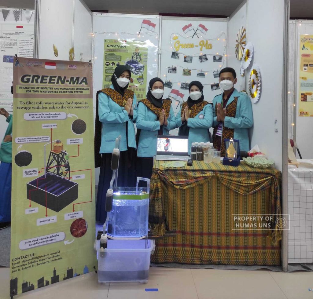 Creating Tofu Liquid Waste Filter, UNS Student Won Gold in I2ASPO 2021