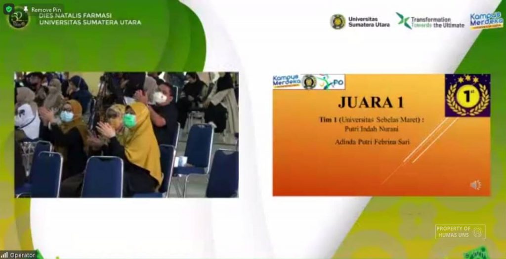 Three Pharmacy Students UNS Won Two Prizes in Rxpo 2021 di USU