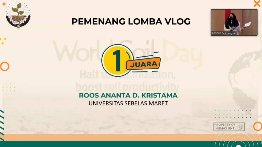 Soil Science UNS Student Vlog Won 1st Place in National Competition