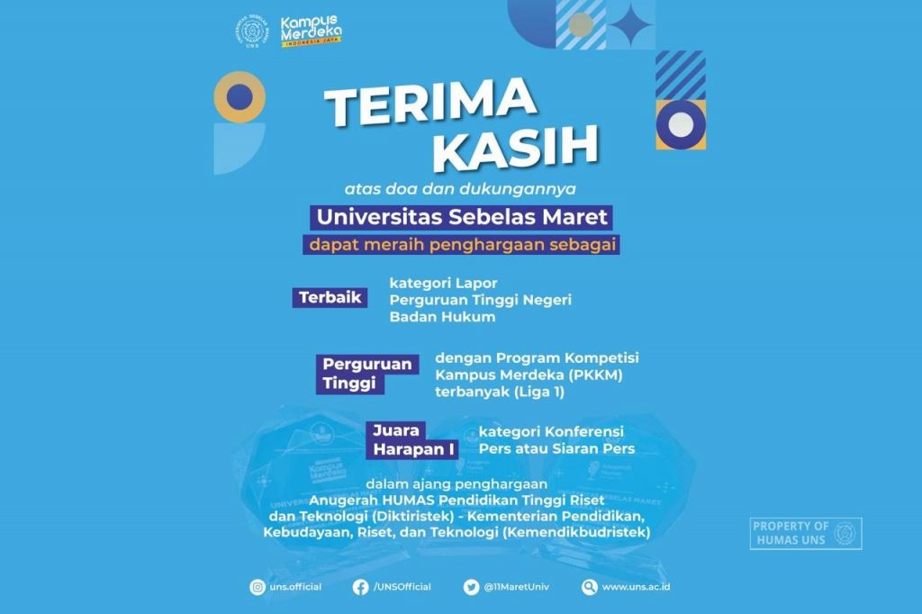 UNS Won Three Awards in Anugerah Diktiristek 2021