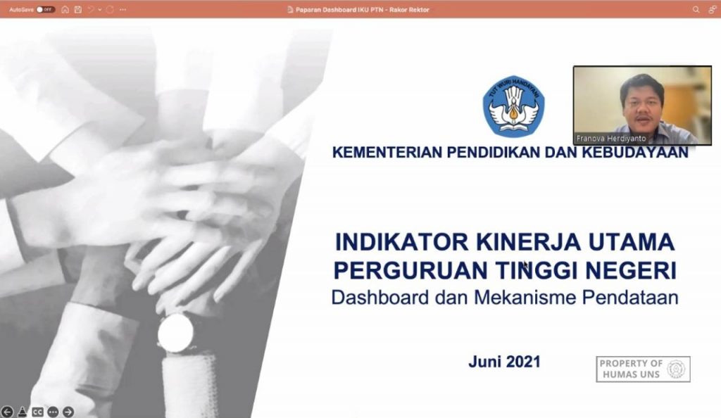 UNS Discussion on IKU Achievement with Pusdatin Ditjendiktiristek