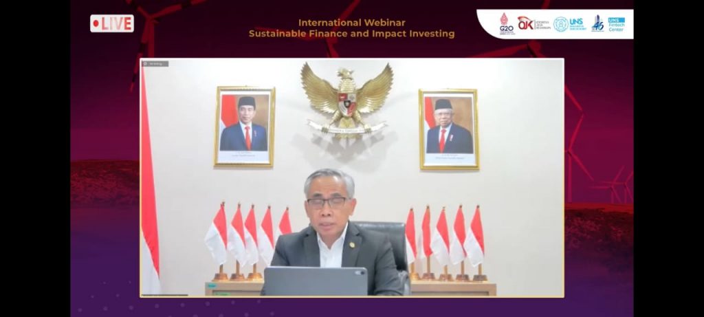 Coordinating Ministry for Maritime & Investment Affairs and Chairman of OJK RI Opened UNS International Webinar in Sustainable Finance and Impact Investing