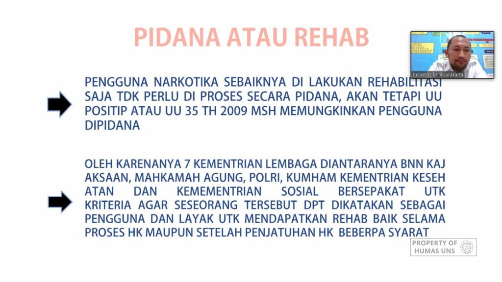Discussing the Restorative Justice in Narcotics Cases, MCC FH UNS Held a National Webinar
