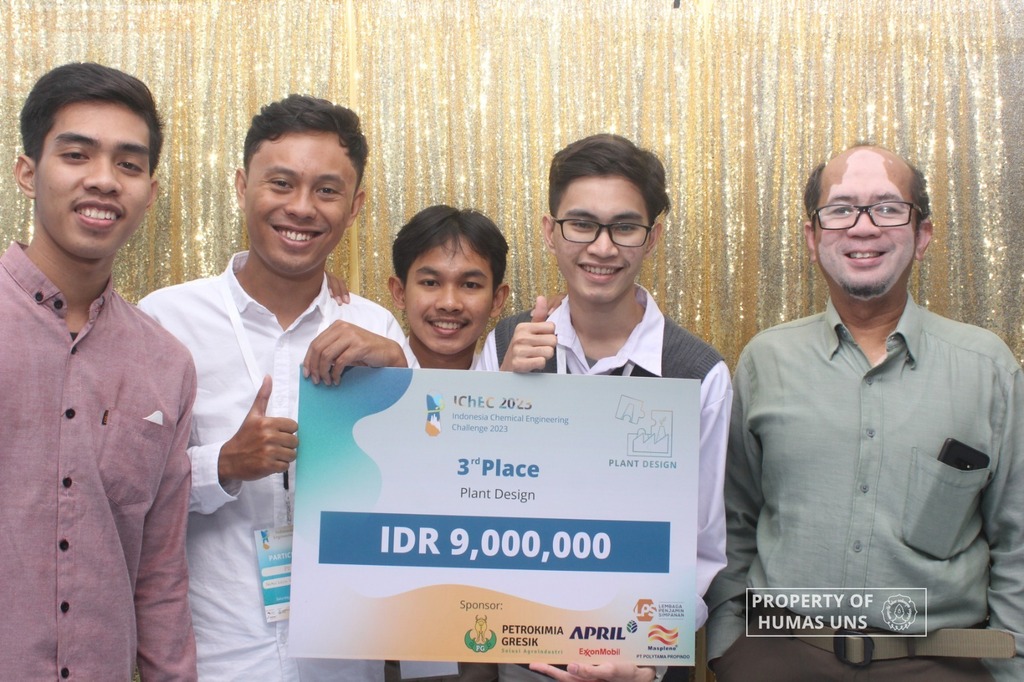 Semar Shakti UNS Team Wins 3rd Place in Plant Design Indonesia Chemical Engineering Challenge 2023