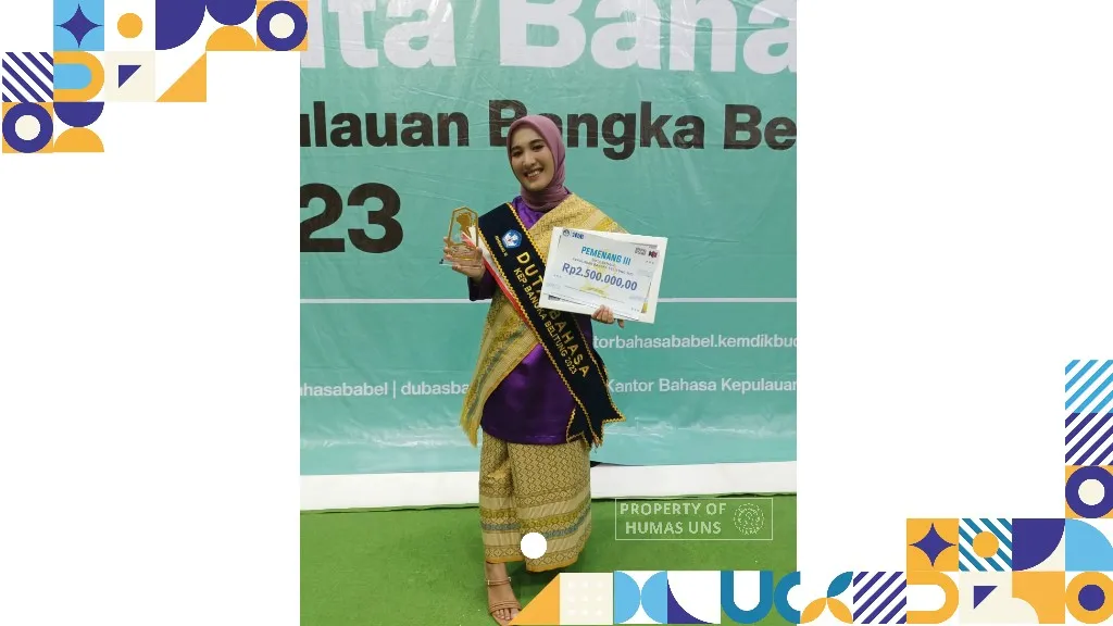 UNS Student Wins 3rd Place in Bangka Belitung Islands Language Ambassadors Event 2023