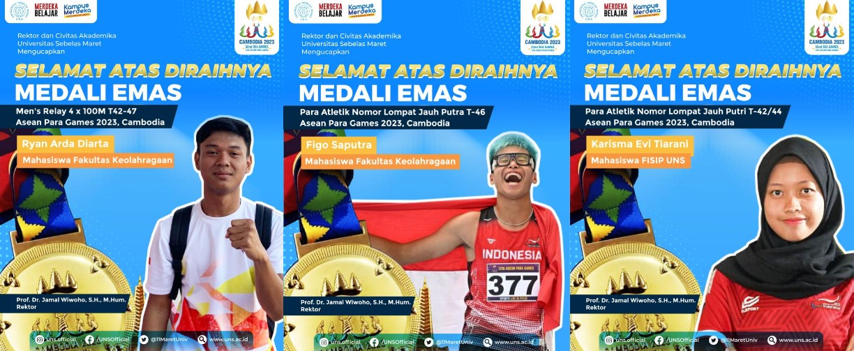 Three UNS Students Contribute Three Gold Medals for Indonesia at APG 2023