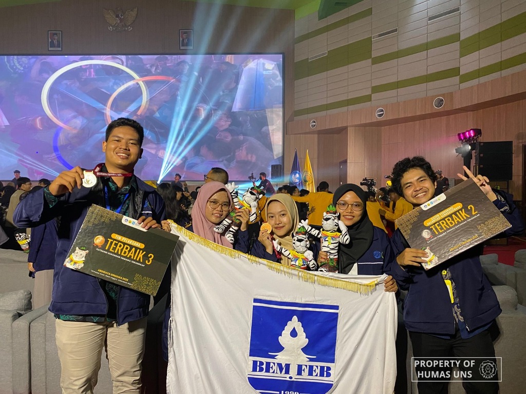 Student Executive Board of Faculty of Economics and Business (BEM FEB) UNS Wins 2 Awards at the 2023 Abdidaya Ormawa Event