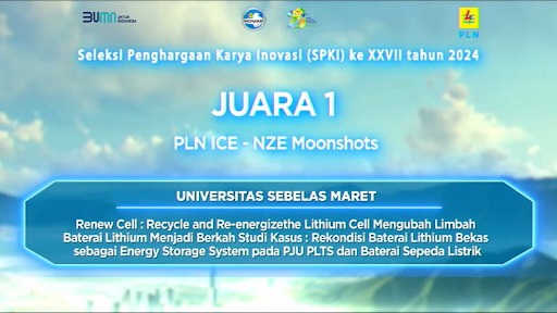 UNS Electrical Engineering Lecturer Wins First Place at PLN Innovation & Competition in Electricity 2024