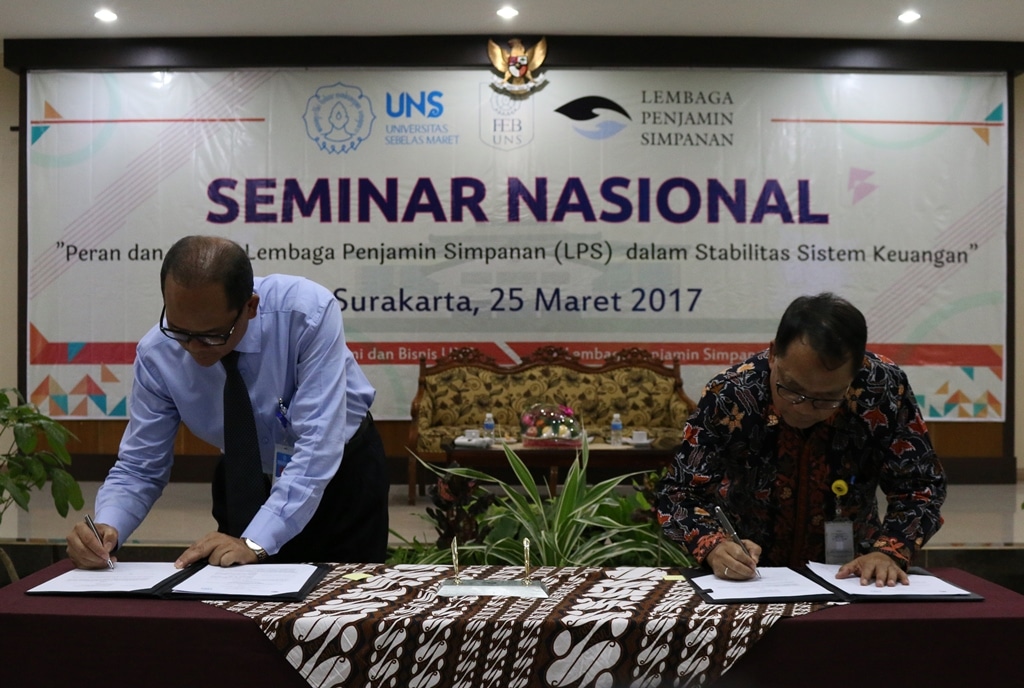 Seminar nasional Penjamin Simpanan LPS-UNS "Peran dan Fungsi LPS dalam Stabilitas Sistem Keuangan"