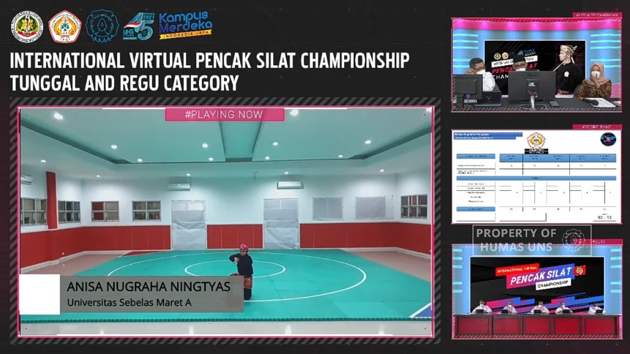 Kontingen UNS Sabet 3 Emas di International Virtual Pencak Silat Championship 2021