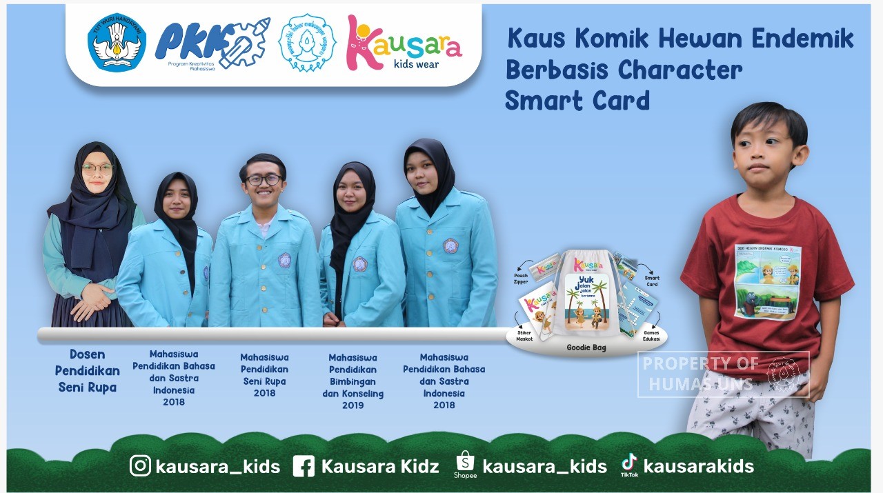 Mahasiswa UNS Inovasikan Kaus Serial Komik Hewan Endemik Indonesia Berbasis Character Smart Card sebagai Solusi Permasalahan Literasi