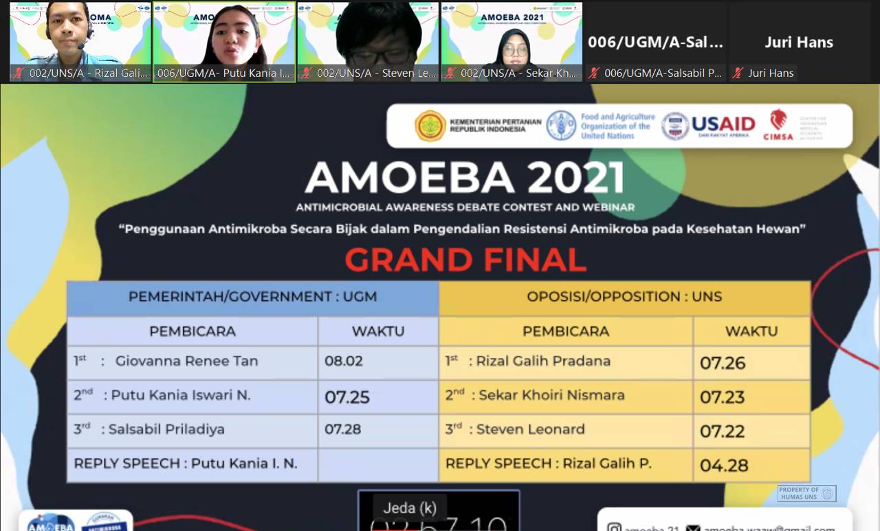 Mahasiswa UNS Juara 1 Lomba Debat Nasional Amoeba 2021