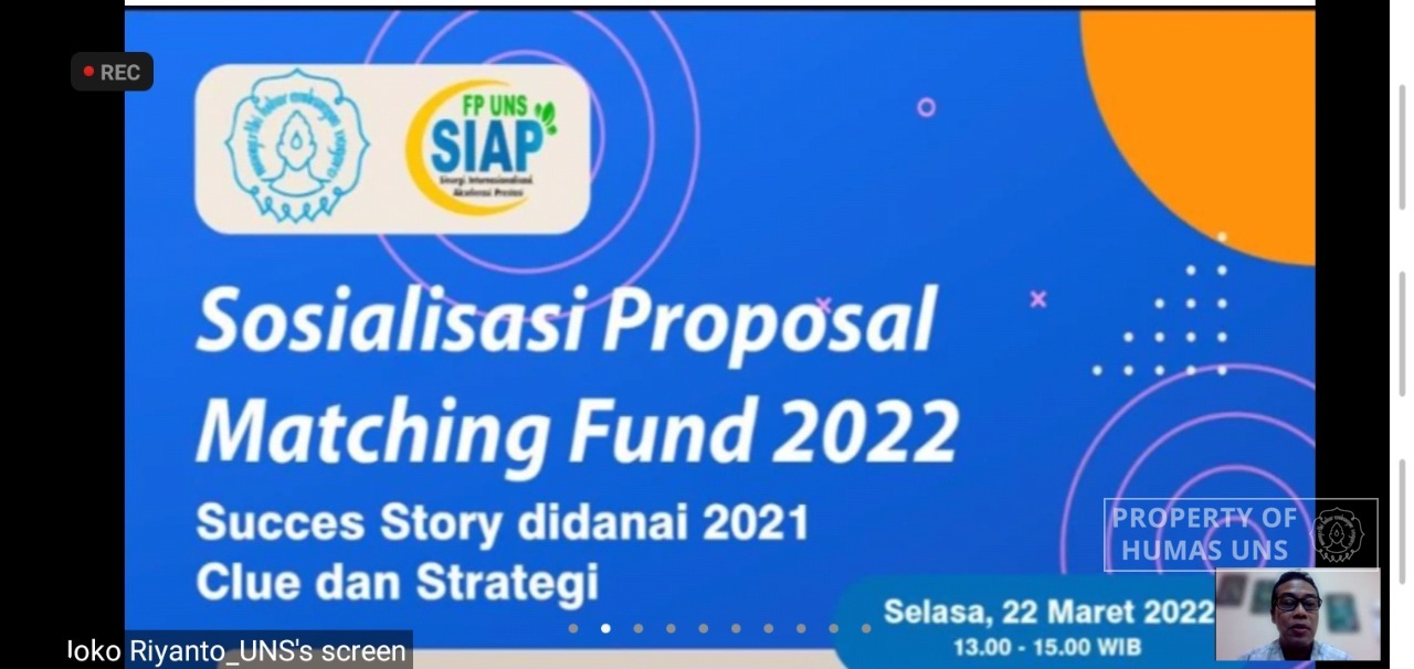FP UNS Gelar Sosialisasi Tentang Program Matching Fund 2022