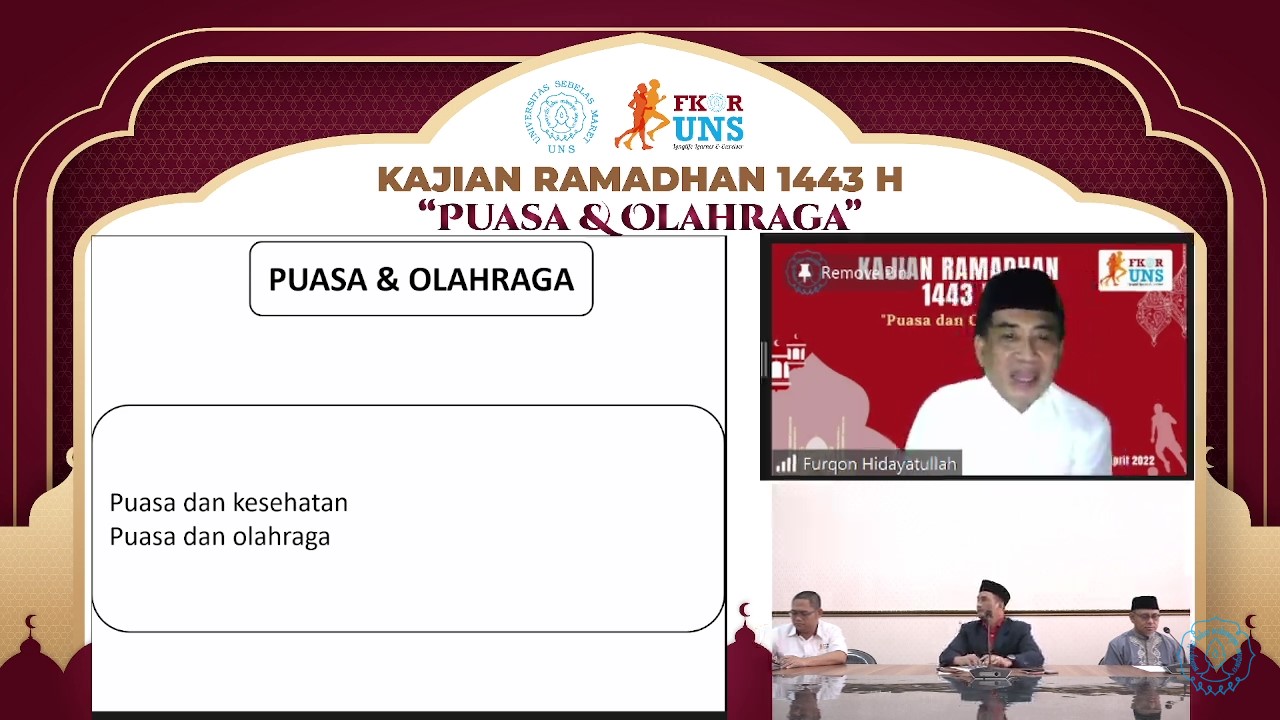 Kajian Ramadan 1443 H, FKOR UNS Ulas Hakikat Puasa dan Olahraga