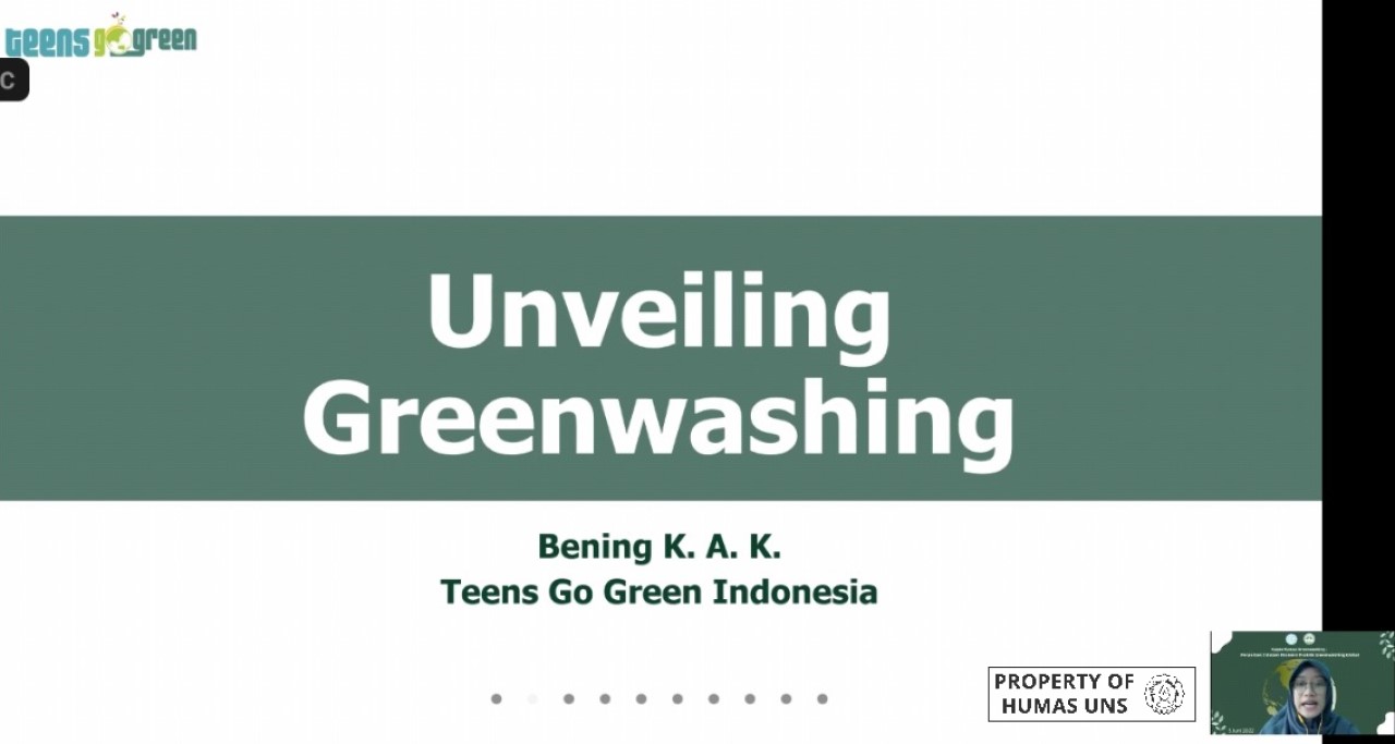 Peringati Hari Lingkungan Hidup Sedunia, Foresma UNS Gelar Webinar Bahas Greenwashing