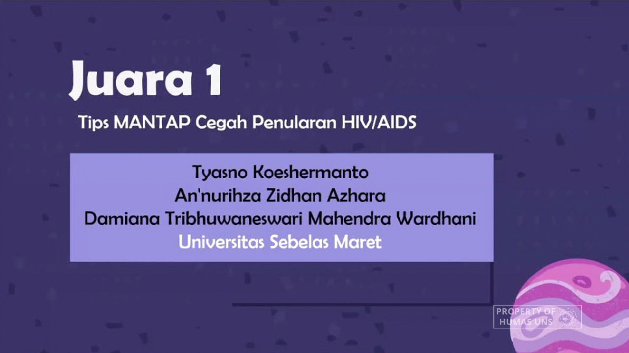 Usung Poster Edukasi Tentang HIV/AIDS, Mahasiswa FK UNS Raih Juara 1 Medical Scientific Competition 2022