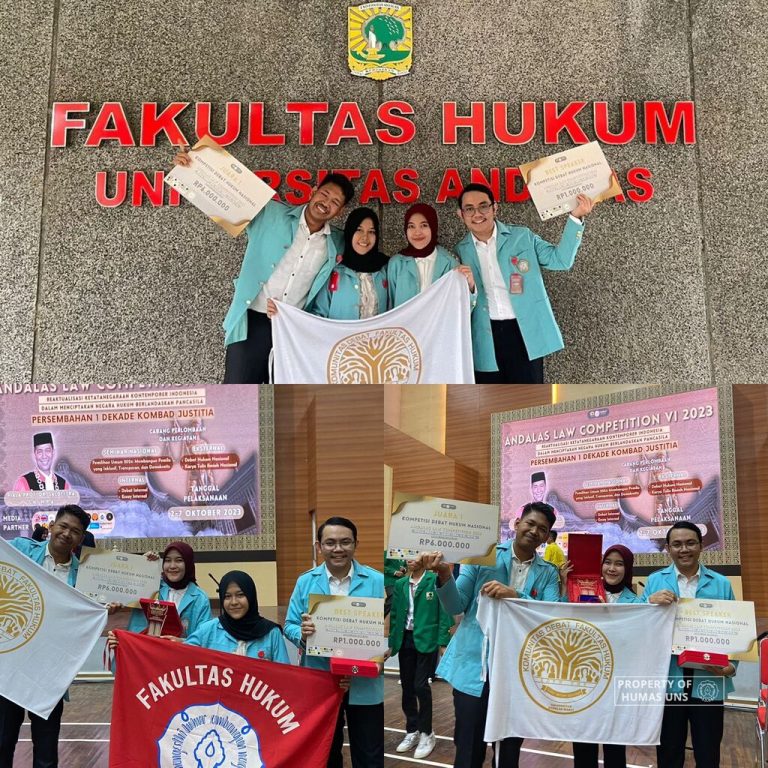 Delegasi KDFH UNS Raih Juara 1 Debat Nasional dan Best Speaker dalam Ajang ALCOM 2023
