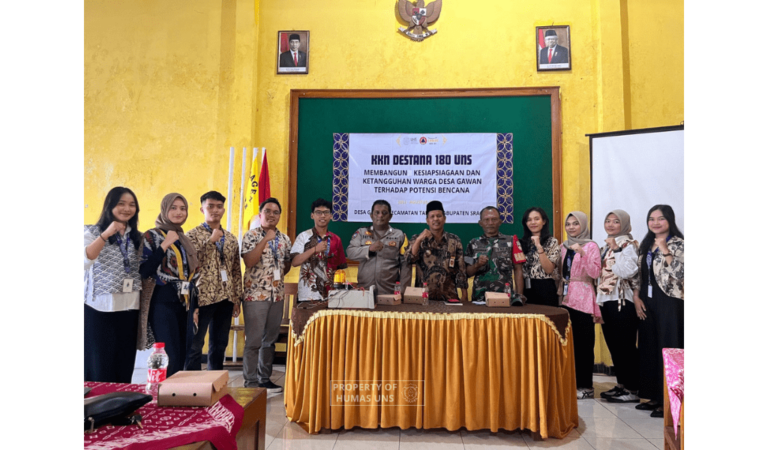 Mahasiswa KKN UNS Kelompok 180 Gelar Sosialisasi dan Pembentukan Forum Pengurangan Risiko Bencana di Gawan, Sragen