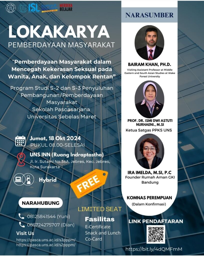Lokakarya Pemberdayaan Masyarakat "Pemberdayaan Masyarakat dalam Mencegah Kekerasan Seksual pada Wanita, Anak, dan Kelompok Rentan"