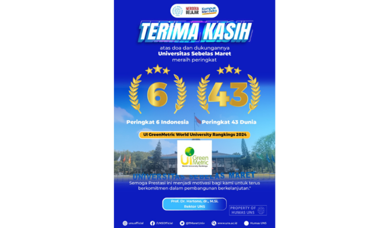 UNS Raih Peringkat 6 dalam UI Green Metric World University Ranking 2024