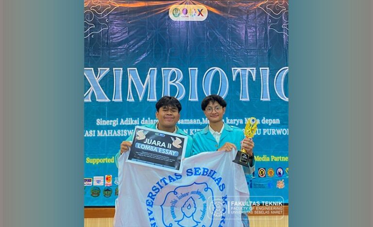 Mahasiswa Teknik Kimia UNS Raih Juara 2 Lomba Essay Ilmiah Nasional Ximbiotic di UIN Saizu